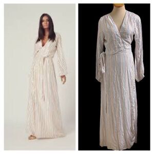 Melissa Odabash Stripe Wrap Maxi Dress Size Medium